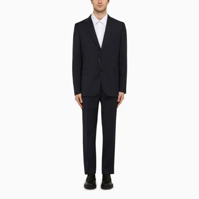VALENTINO VALENTINO NAVY BLUE SINGLE-BREASTED SUIT IN WOOL MEN