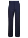Valentino Navy Blue Tailored Trousers In Blue