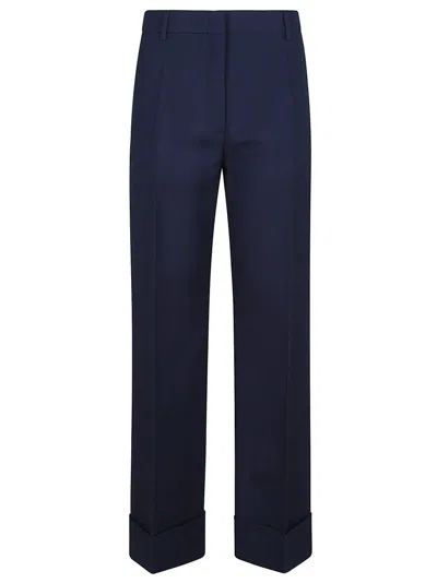 Valentino Navy Blue Tailored Trousers In Dark Blue