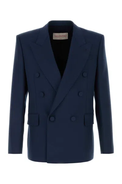 VALENTINO NAVY BLUE WOOL BLAZER
