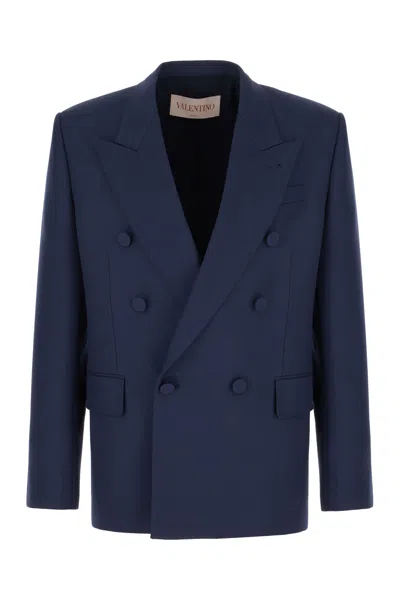 Valentino Wool Gabardine Jacket In Blue