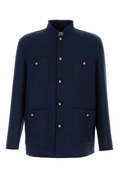 VALENTINO NAVY BLUE WOOL BLEND JACKET