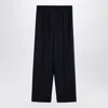 Valentino Wide Leg Wool-blend Pants In Blue