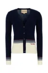 Valentino Garavani Women Navy Blue Wool Cardigan In Blue