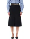 Valentino Black Wool Blend Skirt In Black