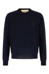 Valentino Wool Crew Neck Sweater In Blue