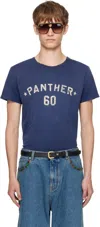 Valentino Garavani Vintage-effect Blue Cotton T-shirt In Blue