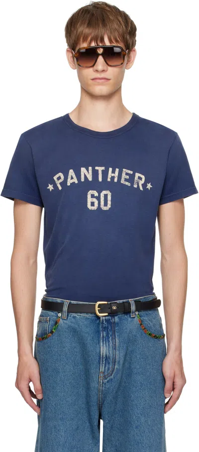 VALENTINO NAVY 'CHEZ VALENTINO' T-SHIRT