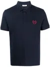 VALENTINO NAVY POLO T-SHIRT WITH EMBROIDERED V LOGO FOR MEN