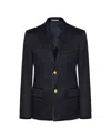 Valentino Men's Cotton Buttoned Blazer In Navy