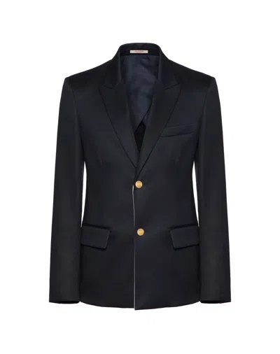 Valentino Navy Semi-fitted Men's Jacket For Ss23