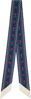 Valentino Garavani Cherryfic Bandeaux Scarf In In Blue
