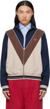 Valentino Garavani Zip-up Sweatshirt With Vlogo Patch In Blue