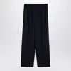 Valentino Wide Leg Wool-blend Pants In Blue