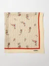 Valentino Garavani Papier Floreal Silk Scarf Woman Butter Uni In Gray