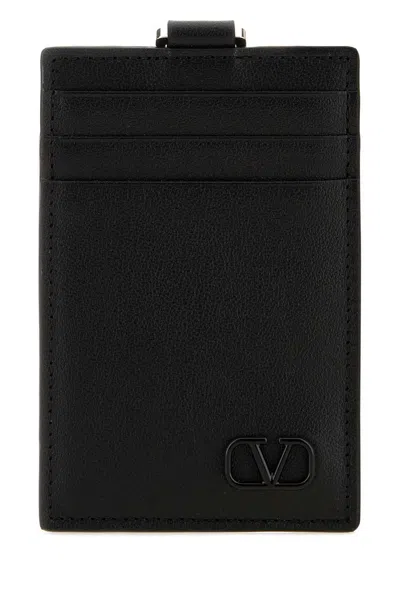 Valentino Garavani Neck-strap Vlogo Cardholder In Black