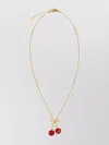 Valentino Garavani Necklace With Charm And Vlogo Detail In Gold