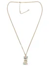 Valentino Multicolor Nylon And Metal Le Chat De La Maison Necklace In Gold