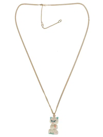 VALENTINO GARAVANI NECKLACE (L. 75) LE CHAT DE LA MAISON METALLO/STRASS/NYLON