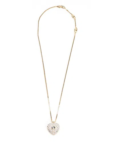 Valentino Garavani Necklace (l.48) | Coeur Royal | Metallo/smalto/strass Jewelry Gold