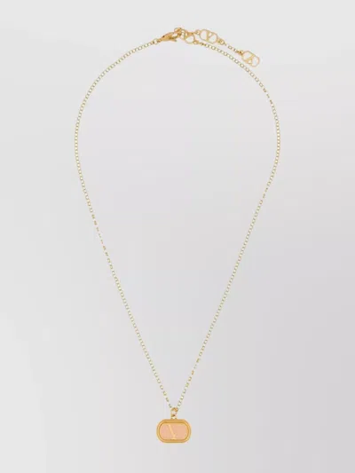 Valentino Garavani Necklace Pendant Adjustable Chain In Neutral
