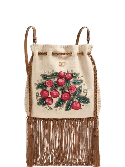 Valentino Garavani Nellcôte Alice Bucket Bag In Neutral