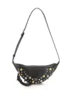 Valentino Stud-embellished Belt Bag In Black