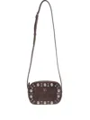 Valentino Brown Nellcte Suede Shoulder Bag In Brown