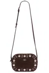 Valentino Garavani Nellcote Studded Suede Camera Crossbody Bag In Brown