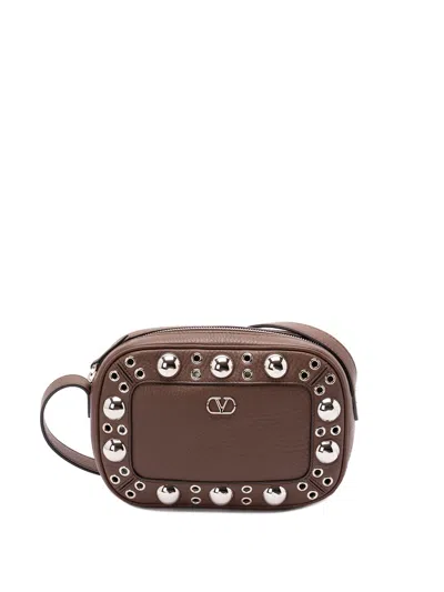 Valentino Garavani `nellcote` Crossbody Bag In Brown