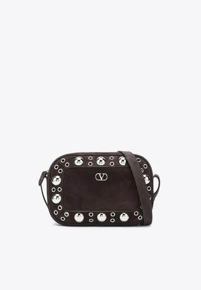 Valentino Garavani Nellcôte Embellished Suede Messenger Bag