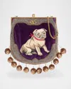 Valentino Garavani Nellcote Fairytales Dog Velvet Minaudiere In Purple