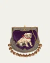 Valentino Nellcote Fairytales Dog Velvet Minaudiere In Purple
