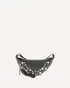 Valentino Stud-embellished Belt Bag In Black