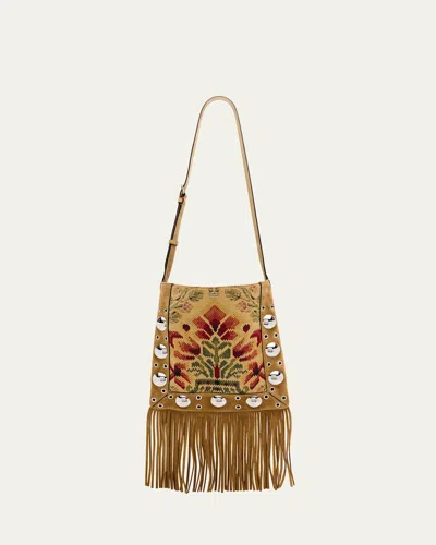 Valentino Garavani Nellcote Fringed Suede Crossbody Bag