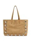 Valentino Nellcote Large Suede Leather Tote In Beige