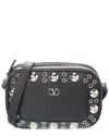 Valentino Nellcote Studded Leather Camera Crossbody Bag In Black