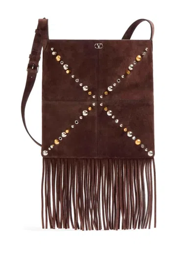 Valentino Garavani `nellcote` Medium Crossbody Bag In Brown