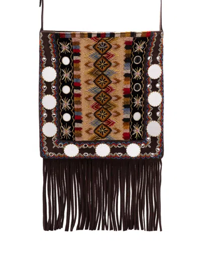 Valentino Garavani `nellcote` Medium Crossbody Bag In Brown