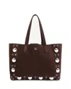 Valentino Nellcote Medium Shopping Tote Bag In Suede In Brown