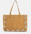 Valentino Nellcôte Medium Studded Suede Shopper In Beige