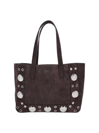 Valentino Garavani Nellcôte Medium Tote Bag In Brown