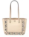 Valentino Nellcote Mini Leather Tote In Neutral