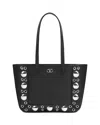 Valentino Nellcote Mini Shopping Tote Bag In Leather In Black