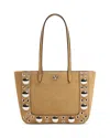 Valentino Garavani Nellcote Mini Shopping Tote Bag In Suede In Brown