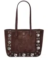Valentino Nellcote Mini Suede Tote In Brown