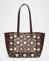 Valentino Nellcote Mirror-embellished Suede Mini Tote Bag