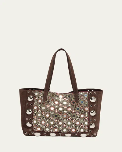 Valentino Garavani Nellcote Mirrored Suede Tote Bag In Multi