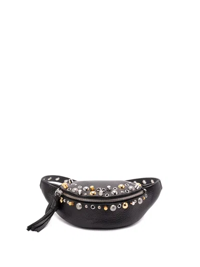Valentino Garavani `nellcote` Multi Studs Logo Belt Bag In Black