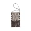 Valentino Nellcote Medium Studded Fringed Suede Crossbody Bag In Brown